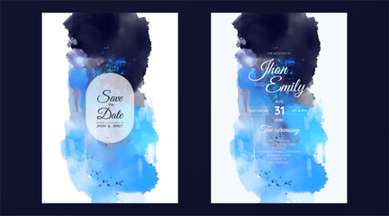 wedding invitation cards, watercolor textures and fake gold splashes for a luxurious touch	
