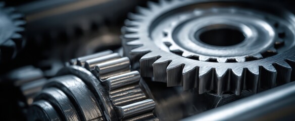 Fototapeta premium The intricate arrangement of gears showcasing precision in mechanical engineering