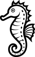 seahorse line art vector icon isolated design for underwater, wildlife, graphic, drawing, ocean, symbol, aquatic, horse, aquarium, aquatic
