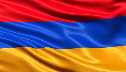 Armenian flag background with fluttering texture