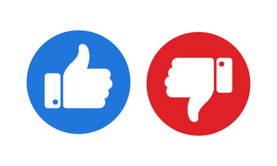 Like Dislike icon set Thumb down Thumb up	
