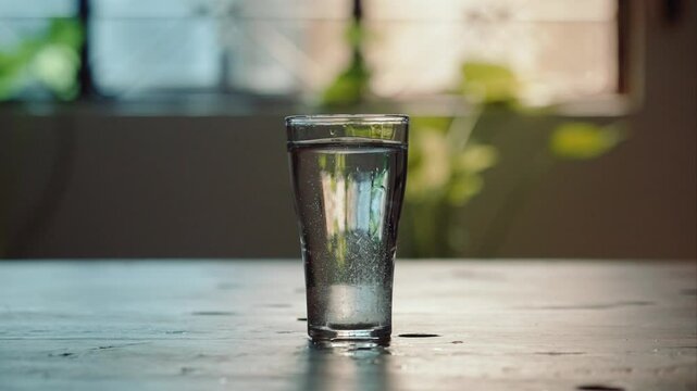 Electrolyte tablet dissolving in a glass of water