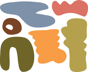 Colorful abstract organic shapes in earthy and warm tones