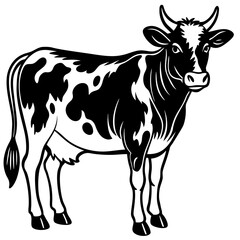cow on a white background