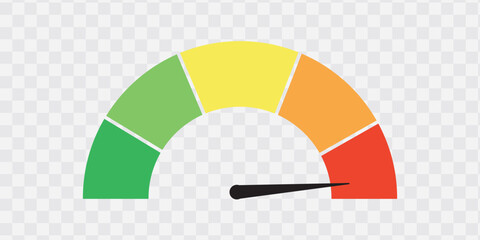 Risk meter from low to high level. isolated on white and black background. vector illustration. 
  Scale meter with low, high and medium bar. Level risk graph or control quality. eps10