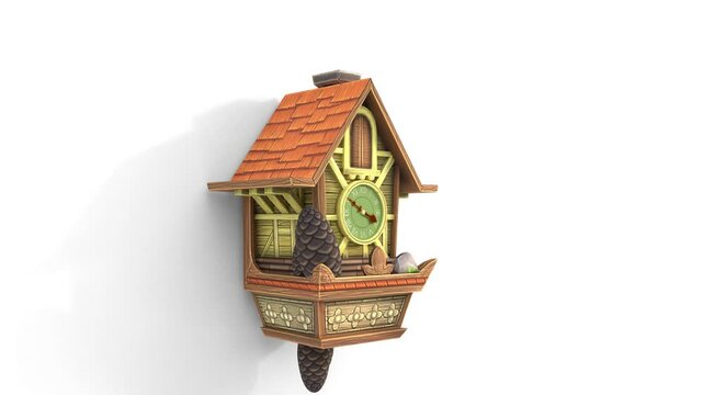 cuckoo clock flying birds