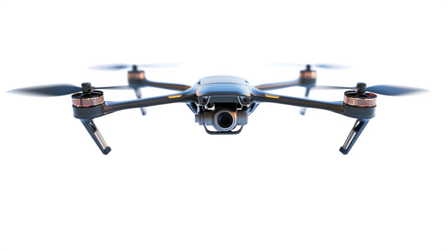 Modern Drone with Camera Facing Forward, Ready to Fly