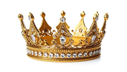 Gold Crown with Jewels with White Background. (1)