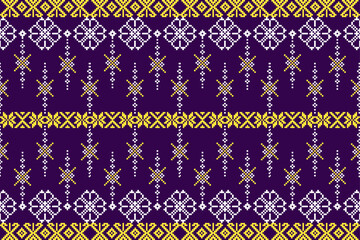 vector seamless pattern, Purple background, pixel art, textile, tile ,repeat, ethnic, white, decor, interior, design, patterns
