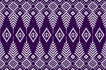 Fototapeta premium seamless geometric pattern, Purple background, pixel art, textile, tile ,repeat, ethnic, white, decor, interior, design, patterns