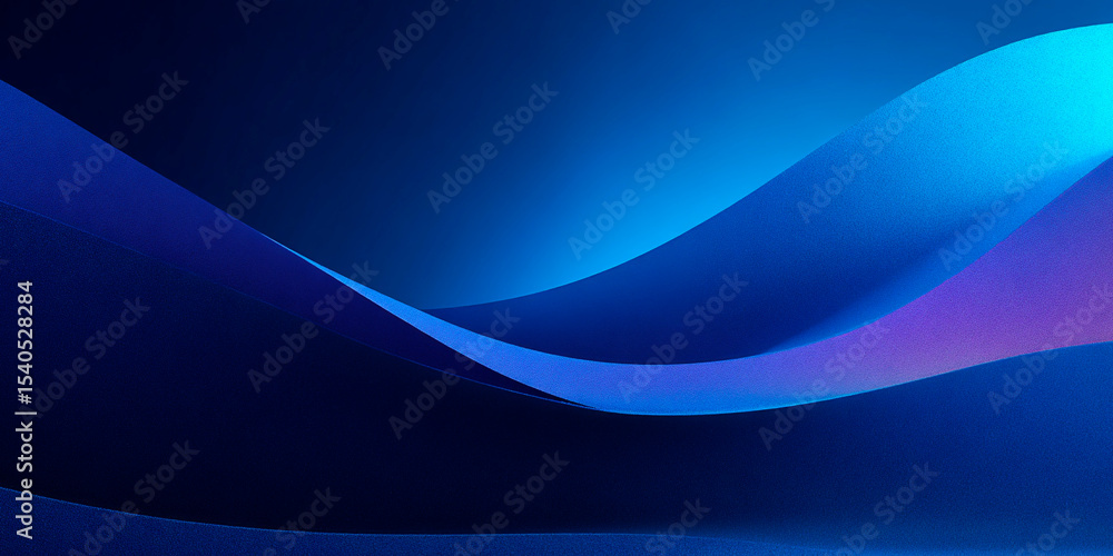 Poster minimal abstract background with smooth flowing curves in shades of blue and violet creating a soft 