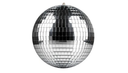 Disco Ball with Party Decoration, and White Background.