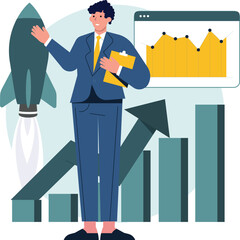 Business man doing Buusiness Activities