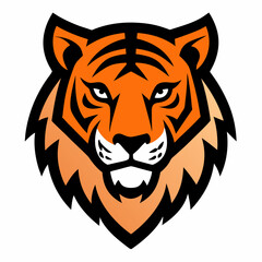 Tiger head logo vector illustration on white background 