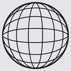 globe wireframe minimal silhouette vector art illustration, globe icon vector illustration