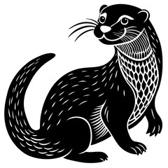 vector illustration of a black cat