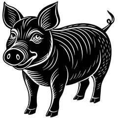 vector illustration of a cartoon pig