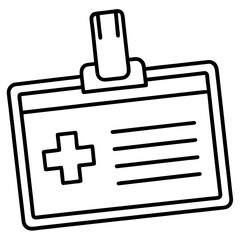 Obraz premium Hospital ID Card line art vector