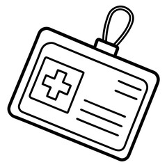 Obraz premium Hospital ID Card line art vector