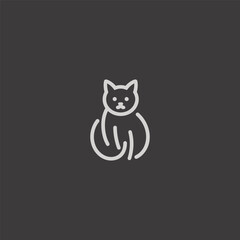 Cat logo in clean and minimalist line art design.