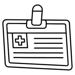 Hospital ID Card line art vector