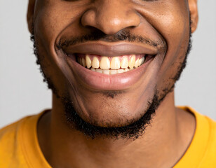 portrait of a smiling man with yellow teeth