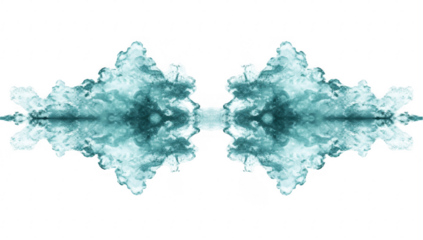 Abstract Teal Ink Blot Pattern