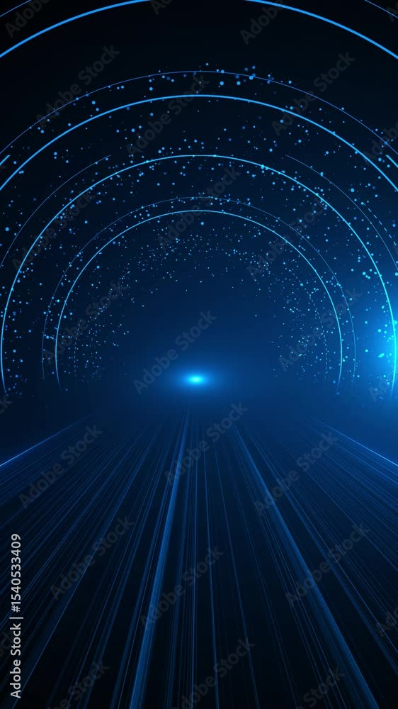 Poster digital cyberspace particles digital data network connections. crypto currency, big data, block chai