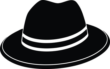 fedora hat silhouette vector