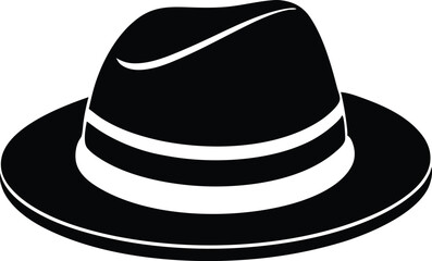 fedora hat silhouette vector illustration