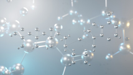 adenosine triphosphate molecular structure, 3d model molecule, nucleotide structural chemical formula view from a microscope