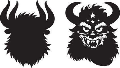 Halloween Monster mascot silhouette vector