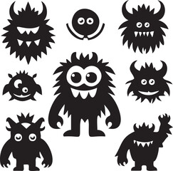 Halloween Monster mascot silhouette vector