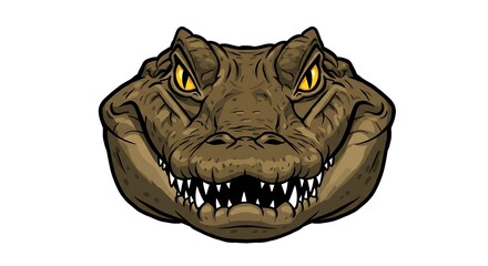 Vector Art Line Angry Alligator