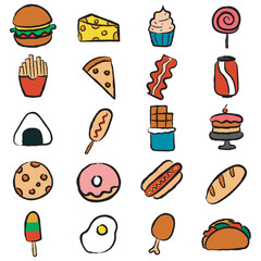 20 fast food vectors elements set illustration new