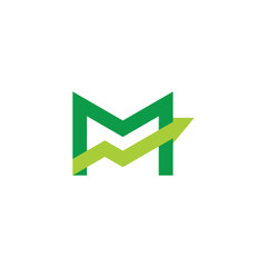 letter m arrow up graphic chart business logo vector