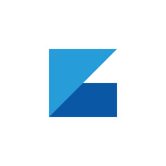 simple triangle paper fold letter b logo vector