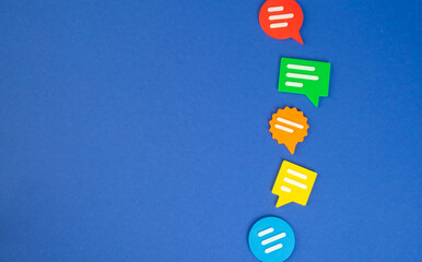 Conversation bubbles. Discussion lines. Sharing ideas in a meeting. Meetings or brainstorming...
