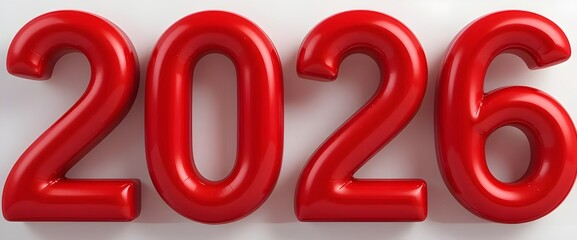 Shiny Red 2026 New Year Celebration Design Background