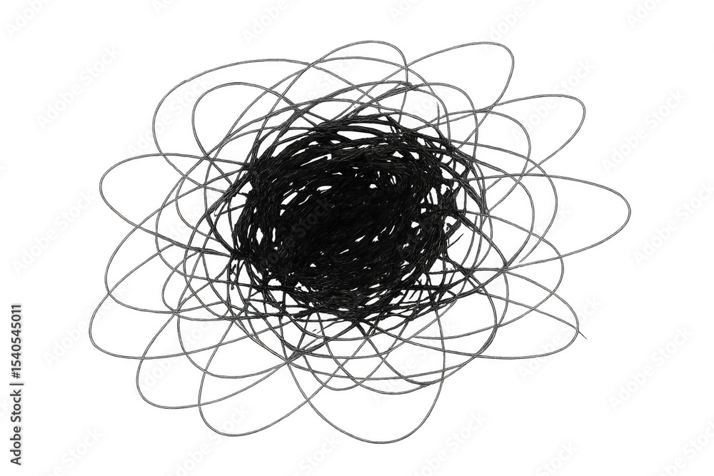Poster complex scribble forming an intricate pattern, ideal for projects needing a touch of chaos and trans