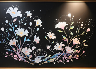 abstract floral background with butterflies