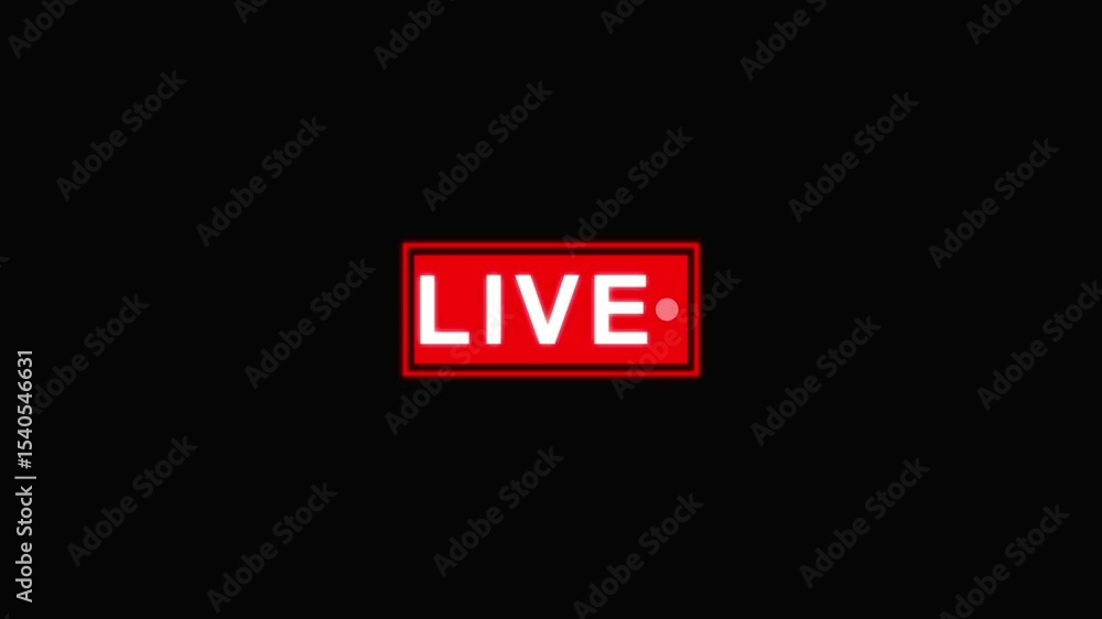 Poster live streaming animation on background. animation of live text. live message sign 4k video animation