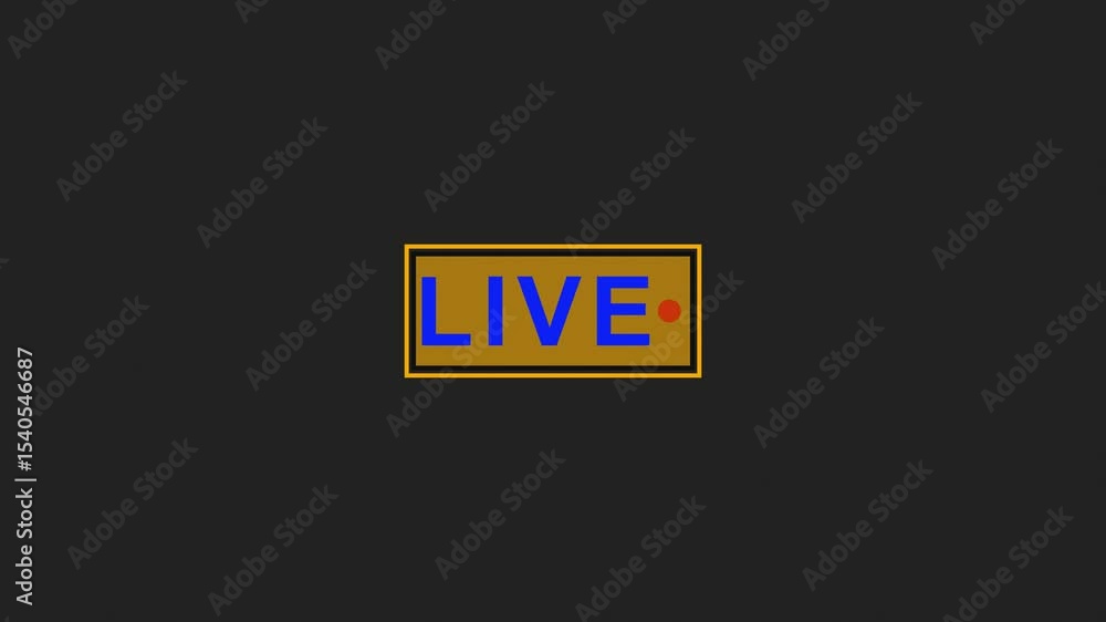 Poster live streaming animation on background. animation of live text. live message sign 4k video animation