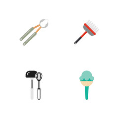 Dessert preparation tools and baking essentials Vector illustration