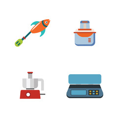 Gadgets and tools every modern kitchen must have today Vector illustration