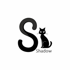 vector illustration of a black cat