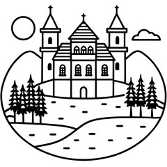 Fototapeta premium vector illustration of a castle