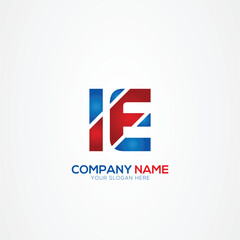 Fototapeta premium IE EI Creative Modern Letters Logo Design Element red and blue