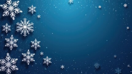 Blue and silver business greeting card with snowflakes, clean typography, professional vector style for banners and marketing.