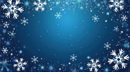 Blue and silver business greeting card with snowflakes, clean typography, professional vector style for banners and marketing.
